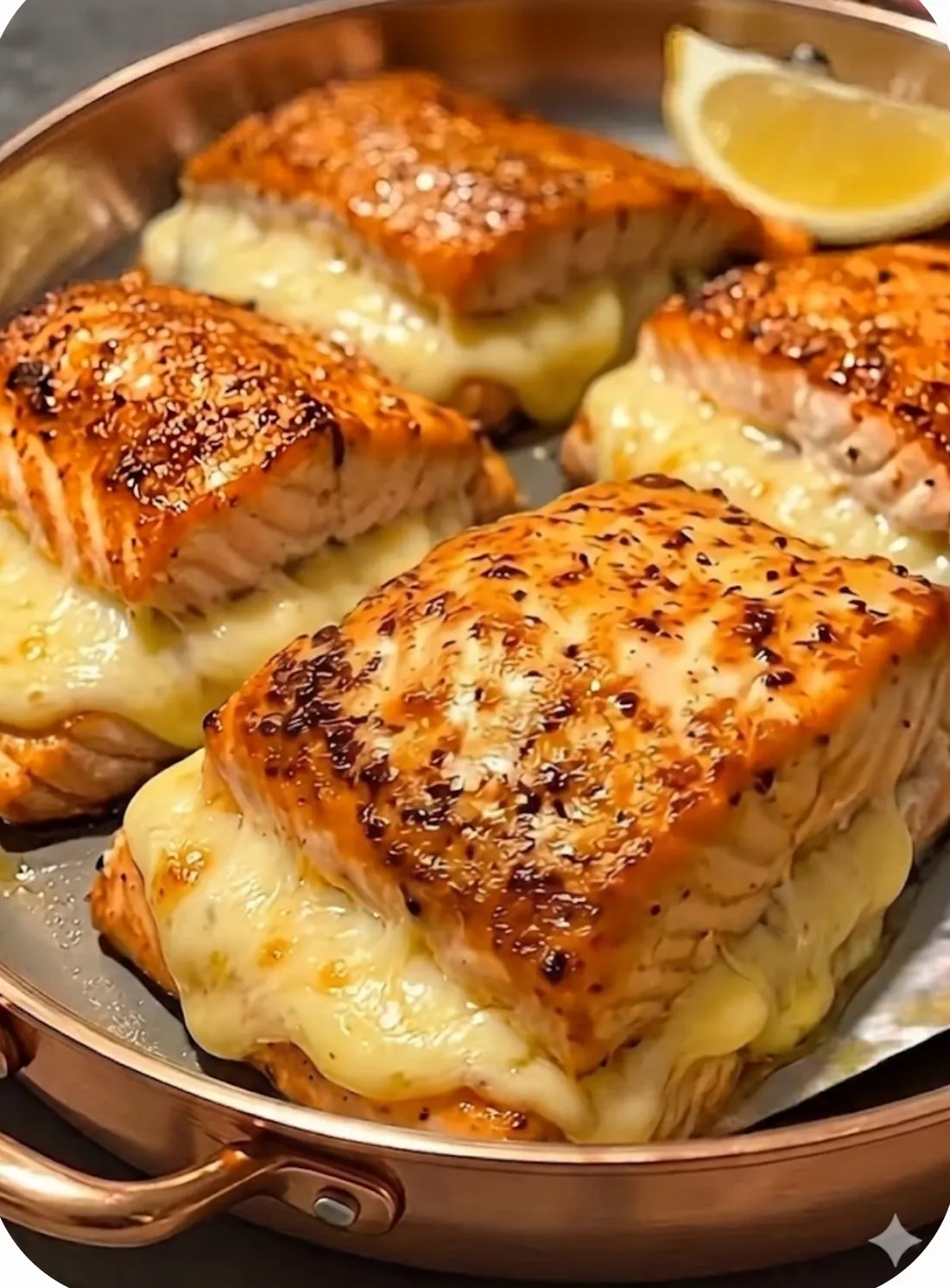Kaşarlı somon biftek